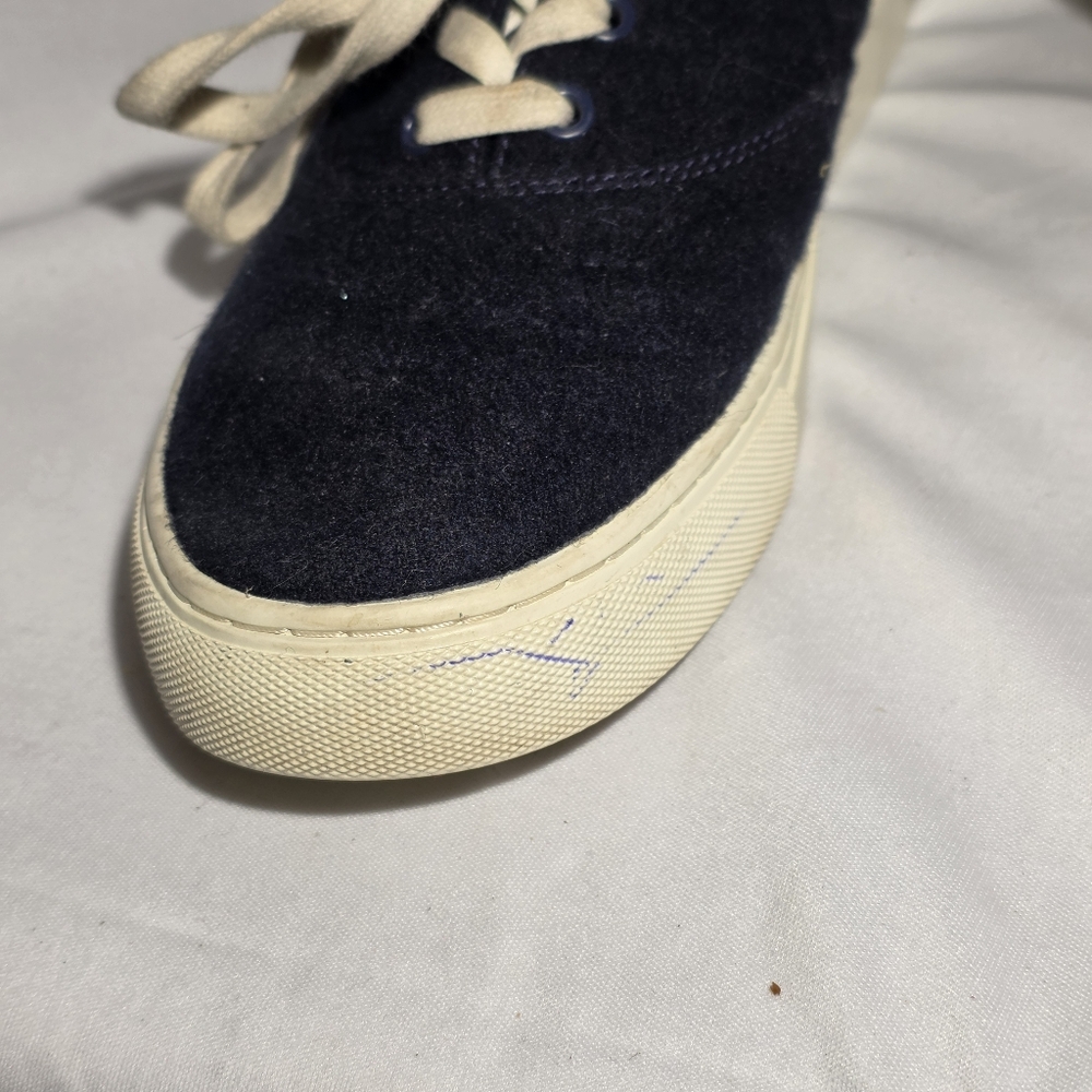 Tory Burch Sport "All Love" Navy and White Suede Mid‎ Top Sneakers Womens Size 9 - Picture 6 of 11